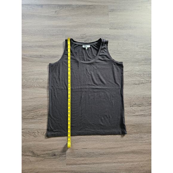 Anatomie Women's Black Pima Cotton Scoop Neck Tank Top Size Large - Picture 7 of 8